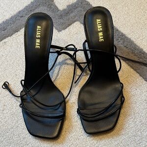 Alias Mae Black Lace-Up Heels